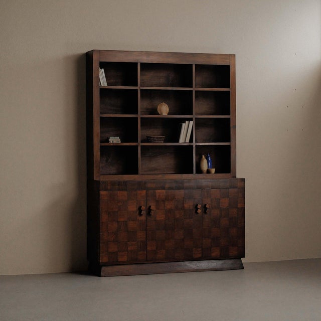 French Art Deco Oak Marquetry Cabinet, 1930 For Sale - Image 16 of 18