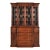 Baker Furniture Style Georgian Flame Mahogany Breakfront Bookcase Cabinet With Drop Front Secretary Desk For Sale