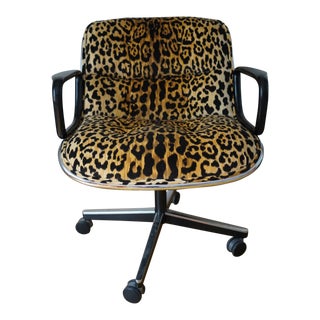 Leopard Mid-Century Pollock Knoll Executive Chair For Sale