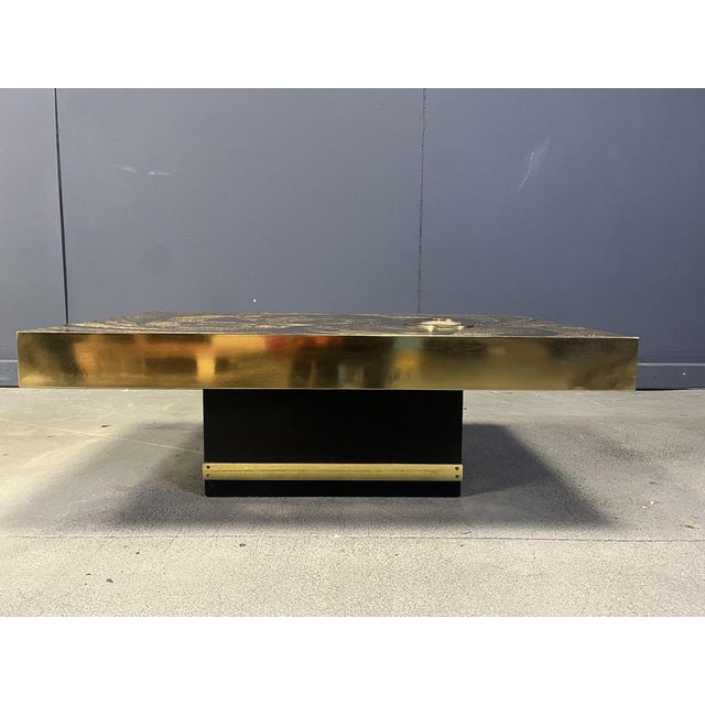 Etched Brass and Agate Coffee Table from Felix De Boussy, Belgium, 1980s For Sale - Image 4 of 15