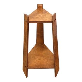 Vintage Scandinavian Two Tiered Baltic Birch Plant Stand For Sale