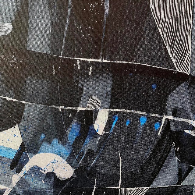 A 49.5" x 37.5" Abstract Expressionist Acrylic Painting executed by artist Kelsey Overstreet. A certificate of...