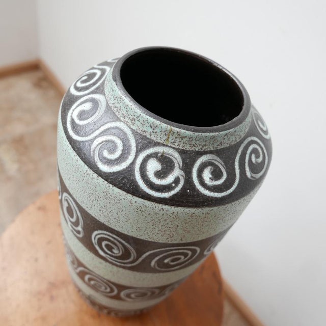 Ceramic Mid-Century West German Green Ceramic Vase For Sale - Image 7 of 10