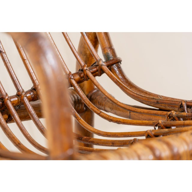 Brown Italian Bamboo Chairs, 1950s, Set of 4 For Sale - Image 8 of 14