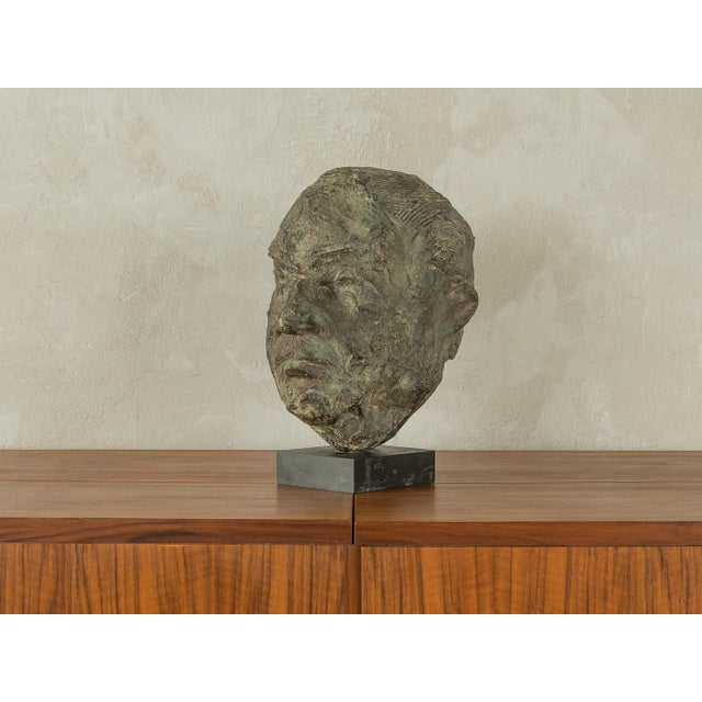 Gray Bronze Sculpture of Helmut Kohl, 1980s For Sale - Image 8 of 8