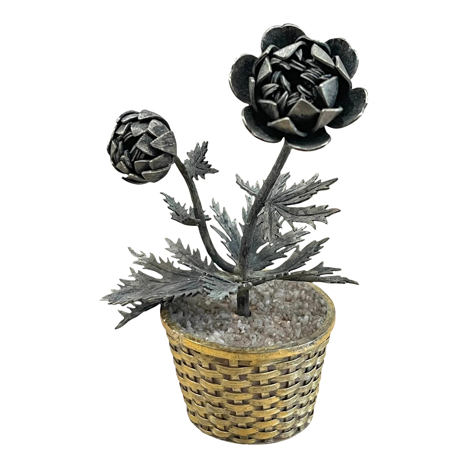 皿・プレート JANNA THOMAS STERLING SILVER PLATE Tiffany & Co Janna Thomas Sterling Silver Potted Flower