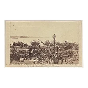 1862 Matthew Brady Album Gallery 'View of Yorktown and Fleet' Civil War Photo