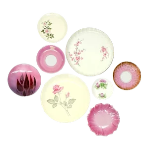 Petal Pink Decorative Wall Plate Curation - Group of 9