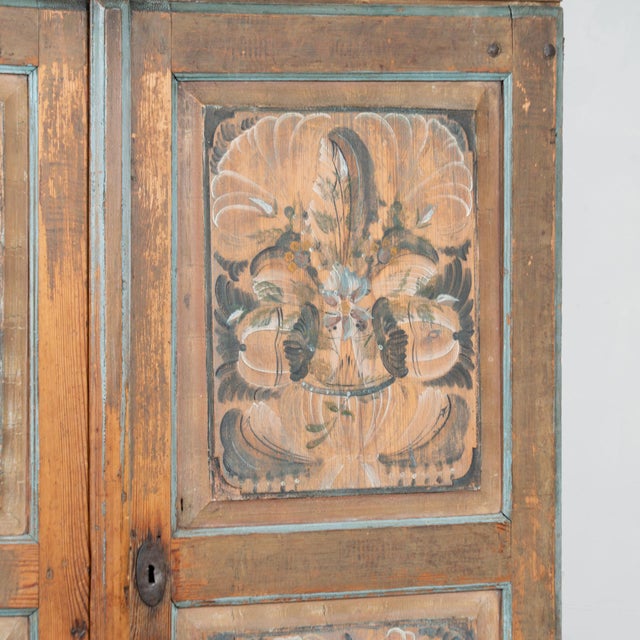Late 18th Century Original Hand-Painted Swedish Cabinet, Dated 1790 For Sale - Image 11 of 14