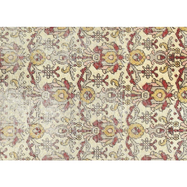 1960s Turkish Oushak Rug. Handwoven with wool on wool foundation in the Oushak region of Western Turkey. The Anatolian...