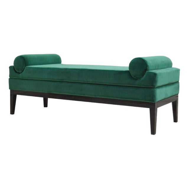 Italian Bench in Green Velvet Fabric from Kabinet For Sale