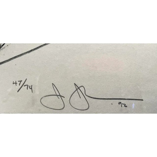 This Jasper Johns original untitled lithograph in colors on Twinrocker paper is signed, dated and editioned by the artist...