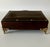 Wood Vintage Italian Florentine Tooled Leather Valet Jewelry Box With Ornate Brass Feet For Sale - Image 7 of 18