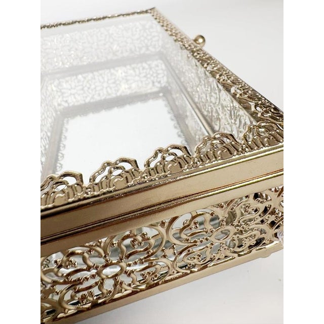 Glass and Metal Jewelry Box, France, 2000s For Sale - Image 8 of 12
