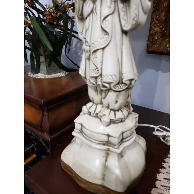 1900s Porcelain Statue Lamps - A Pair For Sale In Washington DC - Image 6 of 11