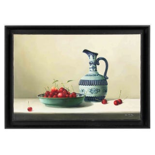 Zhang Wei Guang, Cherries on the Table, Original Oil Painting, 2007 For Sale