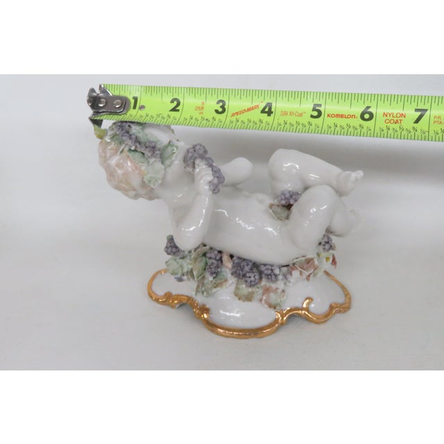 Porcelain English Derby Style Cherub With Grapes Figurine 9777 Signed Rp 4963b For Sale - Image 9 of 18