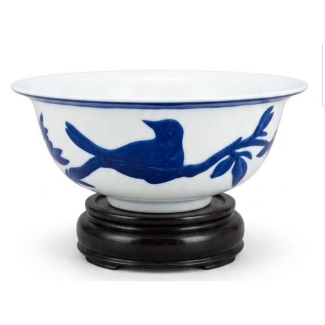Asian Antique Peking Glass Bowl With Flowers and Bird Motifs For Sale - Image 3 of 7