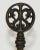 Antique Andirons With Dragon Medallion Finials on Turned Balusters and Splayed Feet - A Pair For Sale - Image 4 of 5