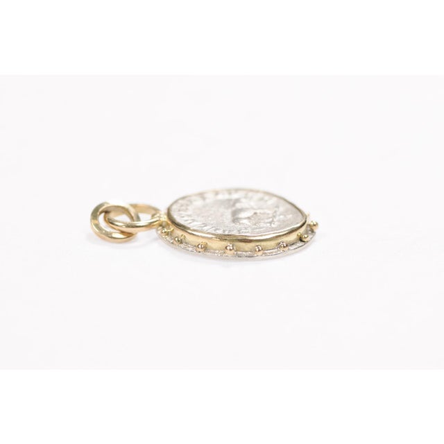 Early 21st Century Silver Antoninianus Lion Pendant W 18k Gold For Sale - Image 5 of 13