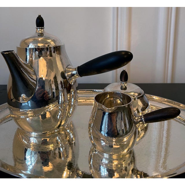 Danish Sterling Silver Coffee or Tea Set Georg Jensen For Sale - Image 18 of 18