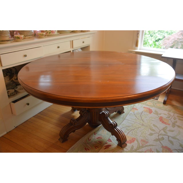 Wood Antique French Napoleon III Pedestal Table For Sale - Image 7 of 9