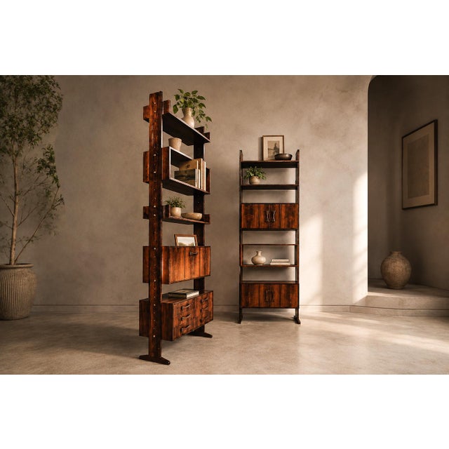 1960s Modular Brazilian Rosewood Shelving Units by Ernesto Hauner, Brazil, 1960s For Sale - Image 5 of 18