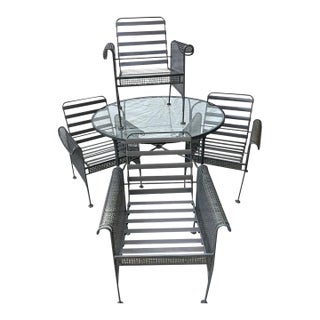 Russell Woodard Sculptura Pool Side Table & 4 Chairs, Attributed For Sale