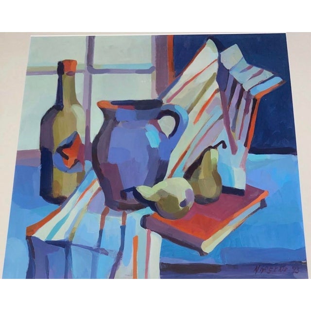 Contemporary 1993 Nancy Greene Modernist Still Life Painting For Sale - Image 3 of 12