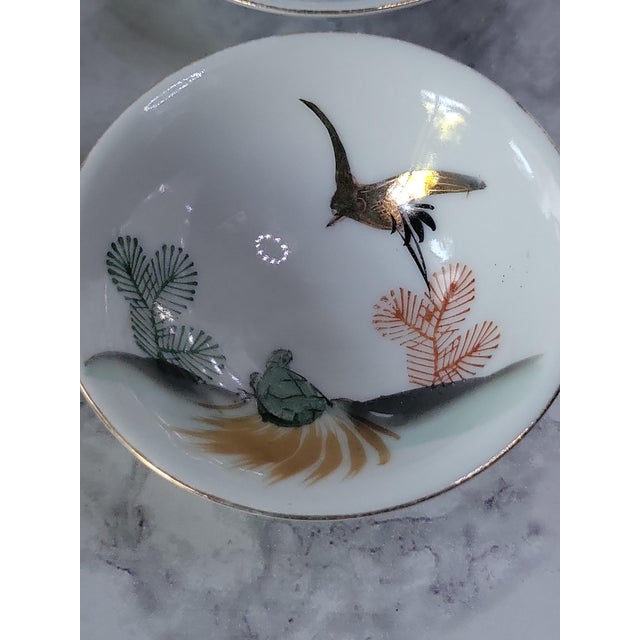 1940s Japanese Open Salt Cellar Sauce Dish - Set of 4 For Sale - Image 4 of 8