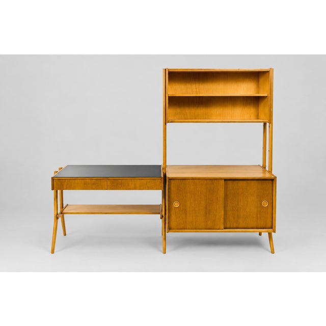 Monti 300 Shelving Units and Desk by František Jirák for Tatra, 1960s, Set of 4 For Sale - Image 6 of 10