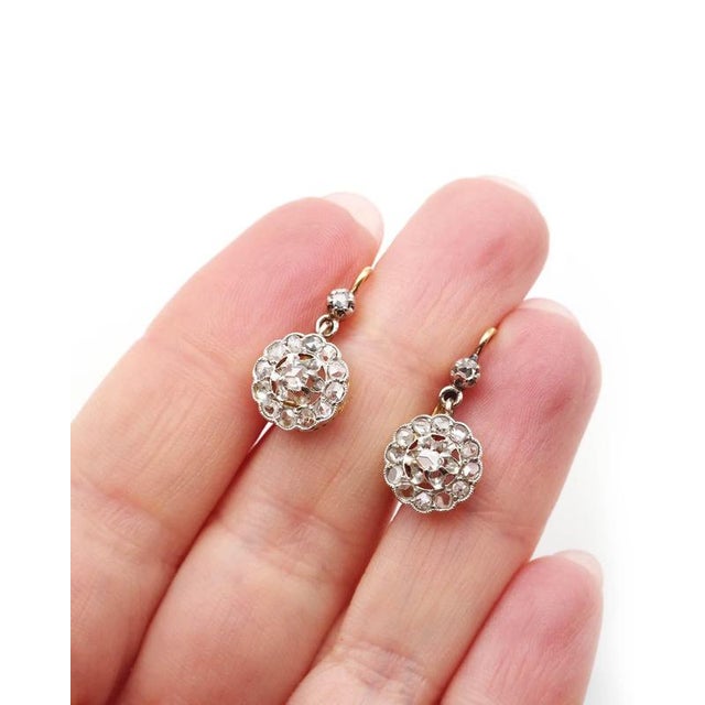 Edwardian Cluster Diamond Earrings, Set of 2 For Sale - Image 4 of 6