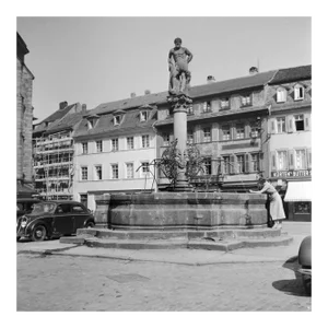 Fountain Behind Heiliggeist Church Heidelberg, Germany 1936, Printed 2021