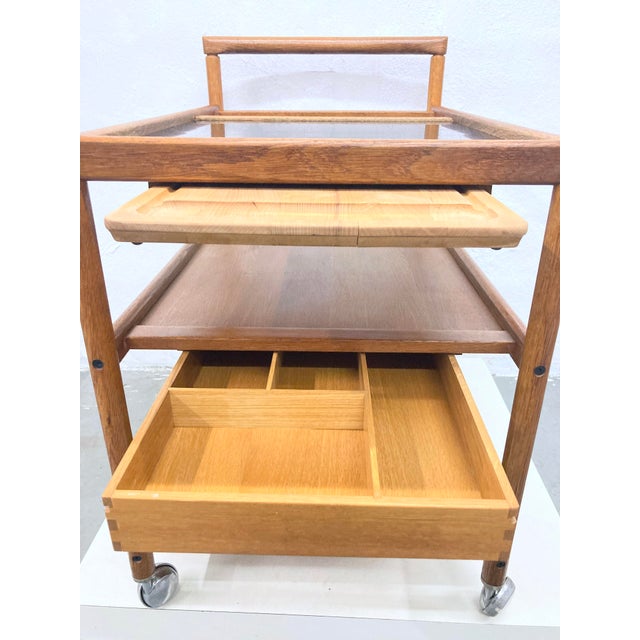 1970s Danish Serving Trolley in Oak and Resopal from Dyrlund, 1960s-1970s For Sale - Image 5 of 18