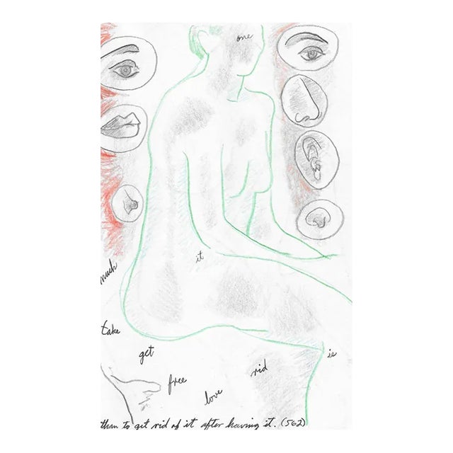 1990s James Bone Female Nude With Drawing For Sale