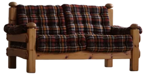 Brutalist Two-Seater Sofa in Pine, 1960s