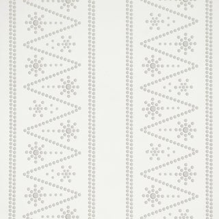 Schumacher The Pearlies Wallcovering In Silver For Sale