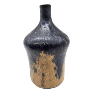 1970s Artisan Signed Studio Pottery Glazed Stoneware Bud Vase For Sale