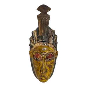 African Guru Female Mask With a Comb 17"