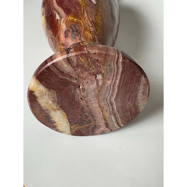 Vintage Neoclassical Italian Oxblood Red Marble Vase For Sale - Image 11 of 12