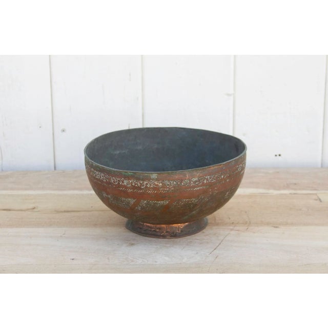 Indian 19th Century Indian Copper Bowl For Sale - Image 3 of 10