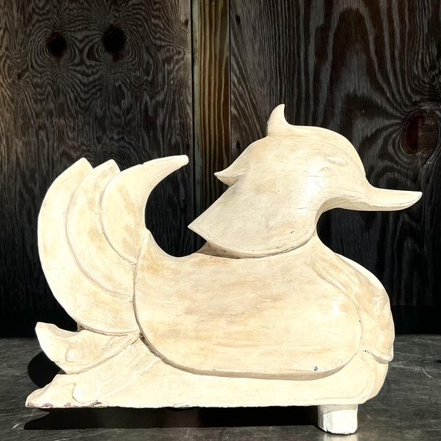 Traditional Vintage Asian Carved Mandarin Wood Ducks - a Pair For Sale - Image 3 of 8