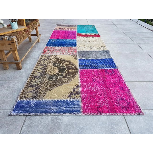 1950s Mid 20th Century Colourful Anatolian Hallway Runner For Sale - Image 5 of 10