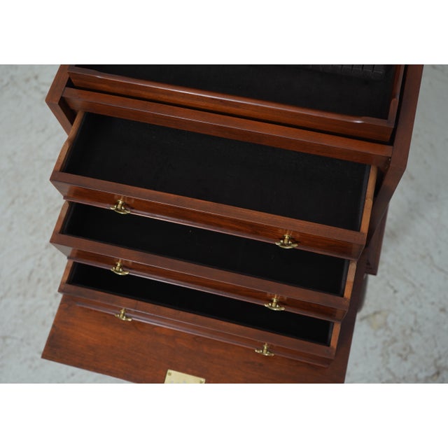1980s Henkel Harris Cherry Fall Front Silver Chest For Sale - Image 5 of 18