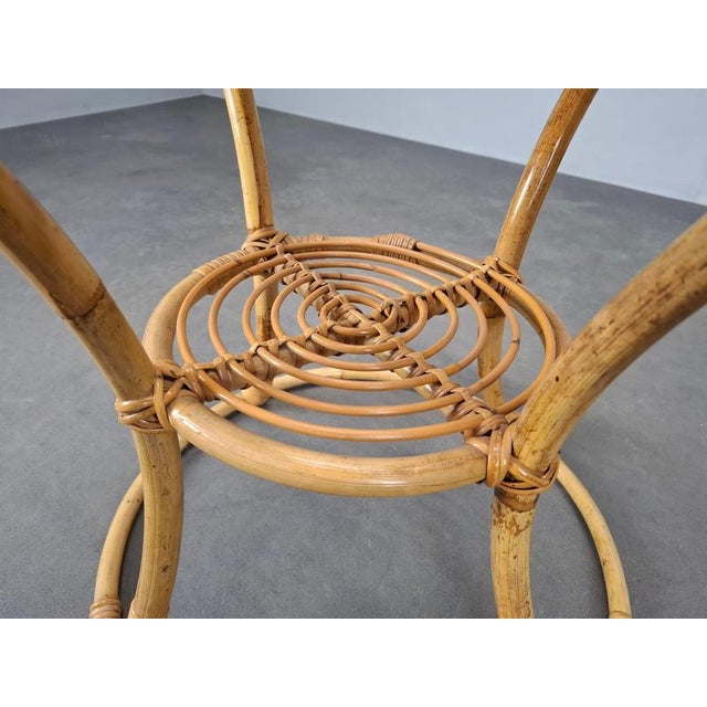 Mid-Century Modern Mid-Century Rattan and Bamboo Side Table, Czechoslovakia, 1960s For Sale - Image 3 of 18