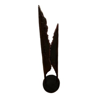 Abstract Cast Metal Blade Sculpture, Unmarked For Sale