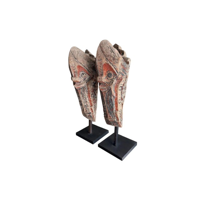 Pair of Antique Singa Sculptures, Batak Tribe Sumatra, Early 20th Century For Sale - Image 6 of 7