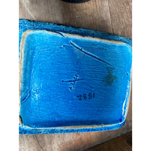 Aldo Londi Rimini Blu Bitossi Ceramic Ashtray Trinket Dish, Vintage Italy 1960s For Sale - Image 10 of 11