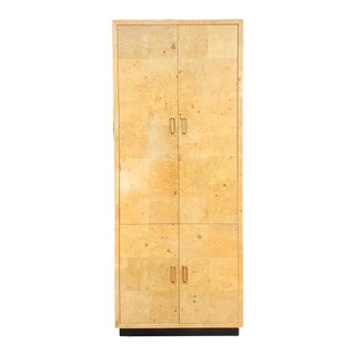 Vintage Henredon Scene II Burled Olive & Macassar Armoire For Sale