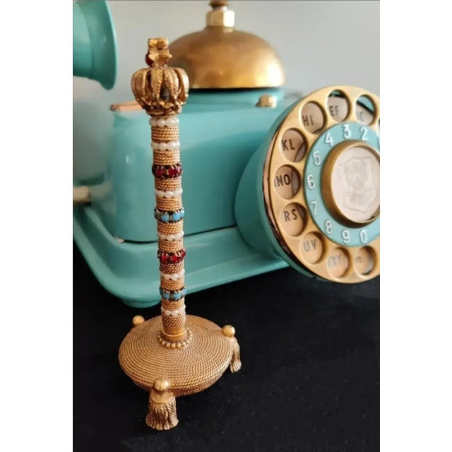 Mid-Century Modern Vintage Florenza Bejeweled Mechanical Pencil With Tasseled Stand For Sale - Image 3 of 10